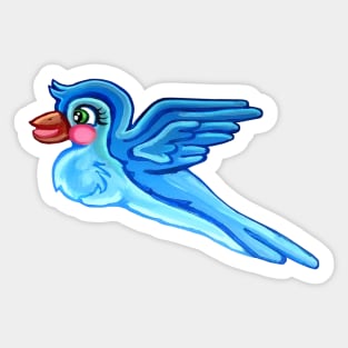 Flying Spring Bluebird Sticker